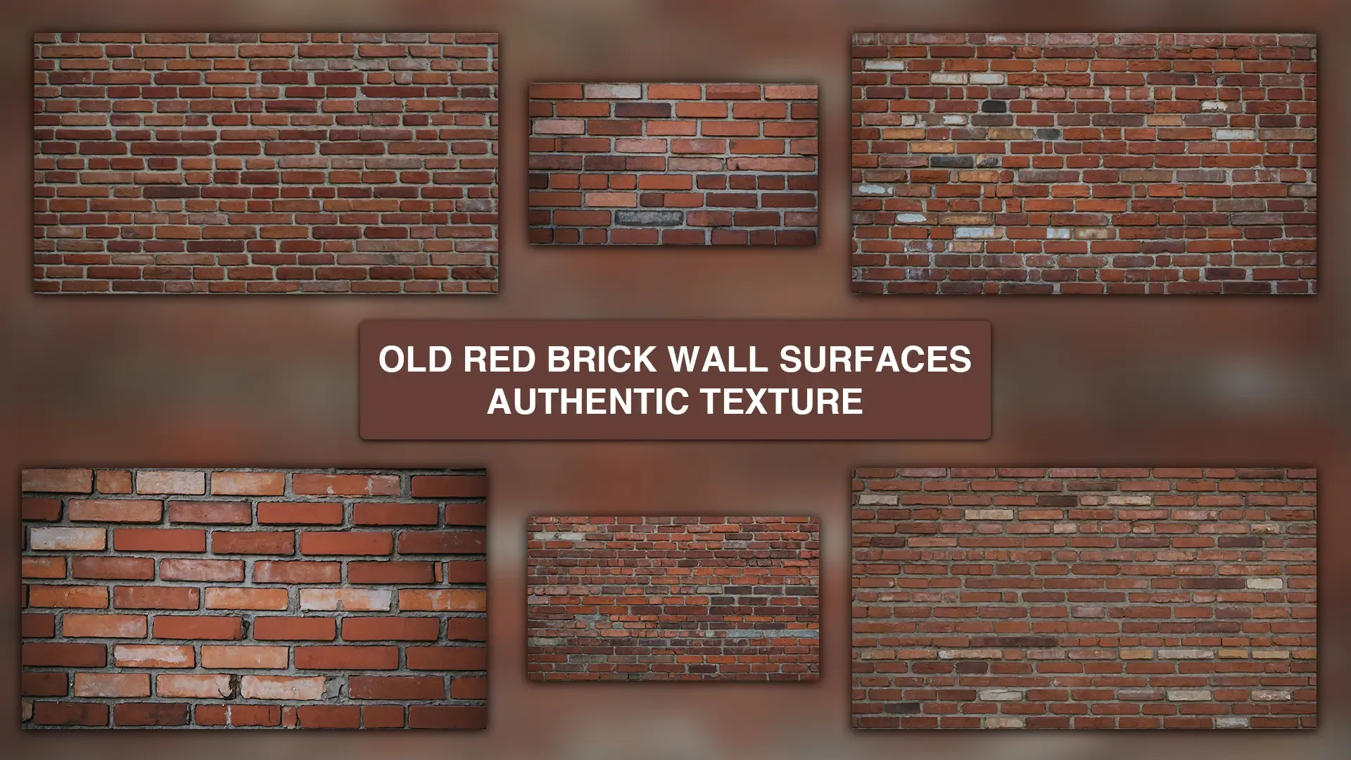 Old Red Brick Wall Surfaces Authentic Texture Background Images Pack image